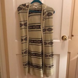 Say What? Sleeveless cardigan with hood